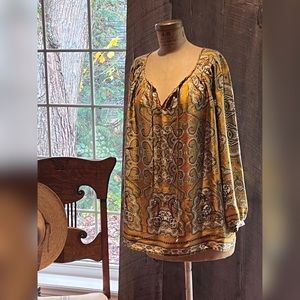 Jones New York Signature bohemian paisley blouse